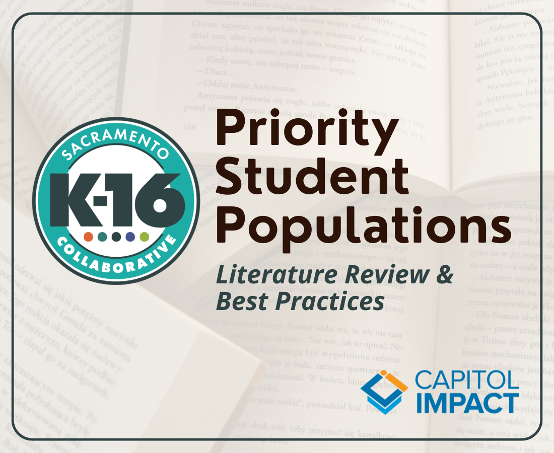 Priority Student Populations - LIterature Review & Best Practices